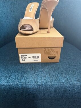 Steve Madden Priya Nude Blush Patent High Heel Mule